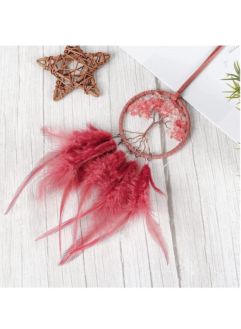 KASTWAVE Dream Catcher, Car Rear View Mirror Pendant Car Charm with Crystal Beads Tree of Life - Image 4