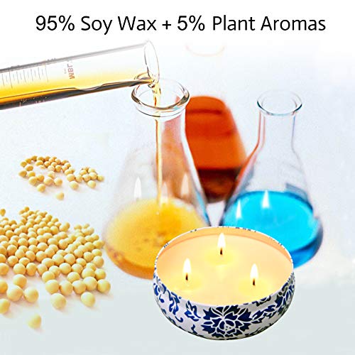 Hausware Citronella Candles Outdoor & Indoor - Large 13.5 oz Scented Candles Set 3 Pack Natural Soy Wax citronella Candles for Garden Patio Yard Home Balcony Camping Backyard - Image 2