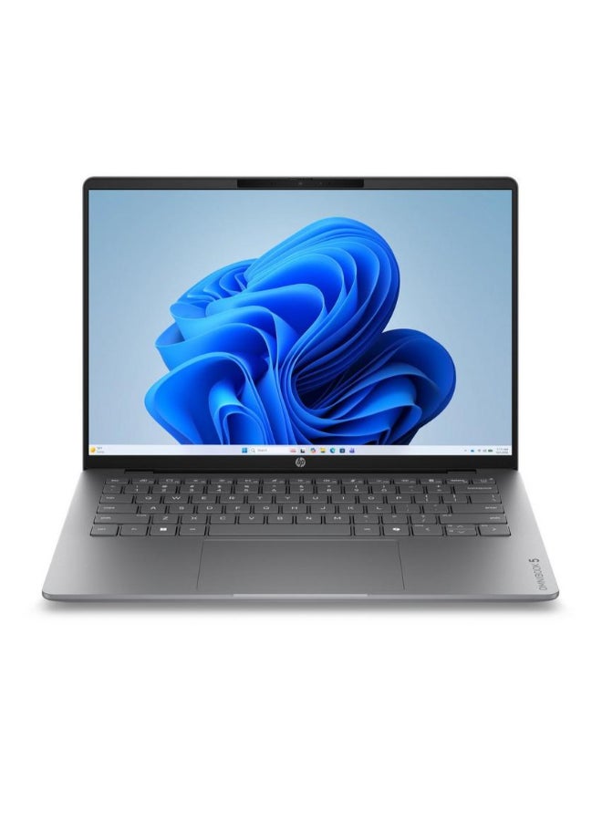 HP OmniBook 5 AI Laptop With 14 Inch OLED Display, AMD Ryzen AI 7 Processor/16GB RAM DDR5/512GB SSD/AMD Radeon 840M Graphics/Windows 11 Home/ English/Arabic Meteor Silver - Image 1