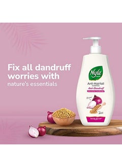 Nyle Naturals Anti Dandruff 2 In1 Shampoo With Active Conditioner With Onion And Methi Gentle And Soft Shampoo Ph Balanced And Paraben Free For Men And Women 800Ml  - Image 4