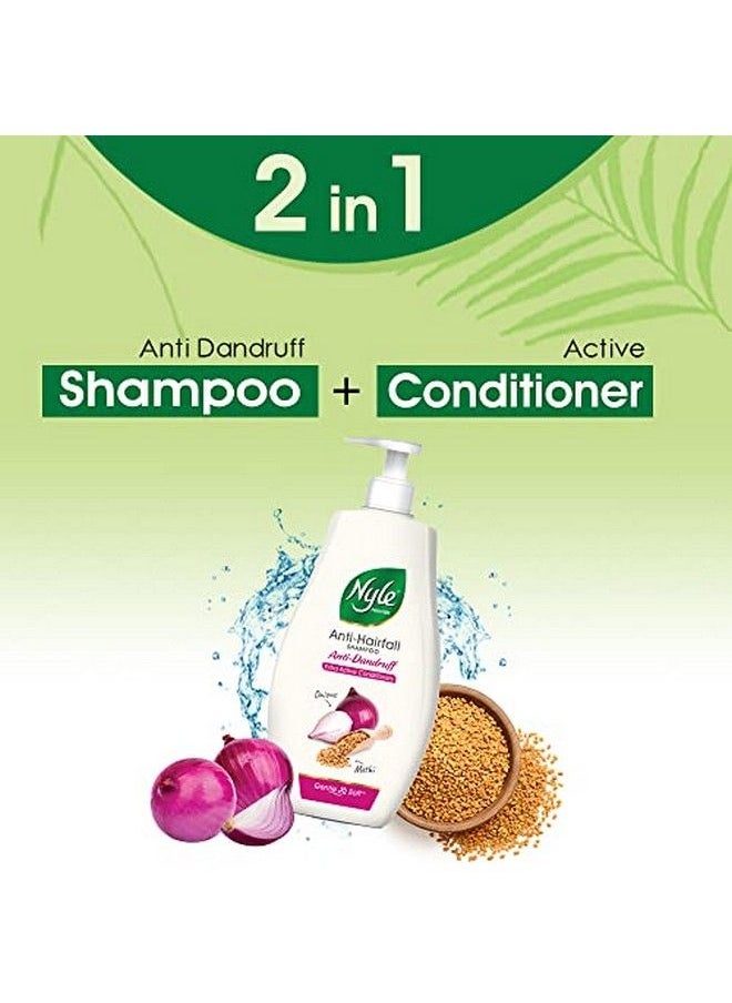 Nyle - Naturals Anti Dandruff 2 In1 Shampoo With Active Conditioner With Onion And Methi Gentle And Soft Shampoo Ph Balanced And Paraben Free For Men And Women 800Ml - Image 1