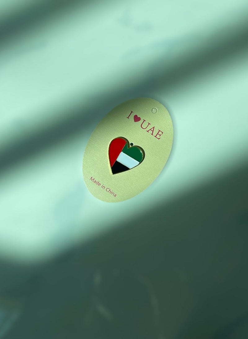 clooudiss Brooch/Logo/Magnetic Badge - UAE Flag heart shape - UAE National Day 54 - Image 2