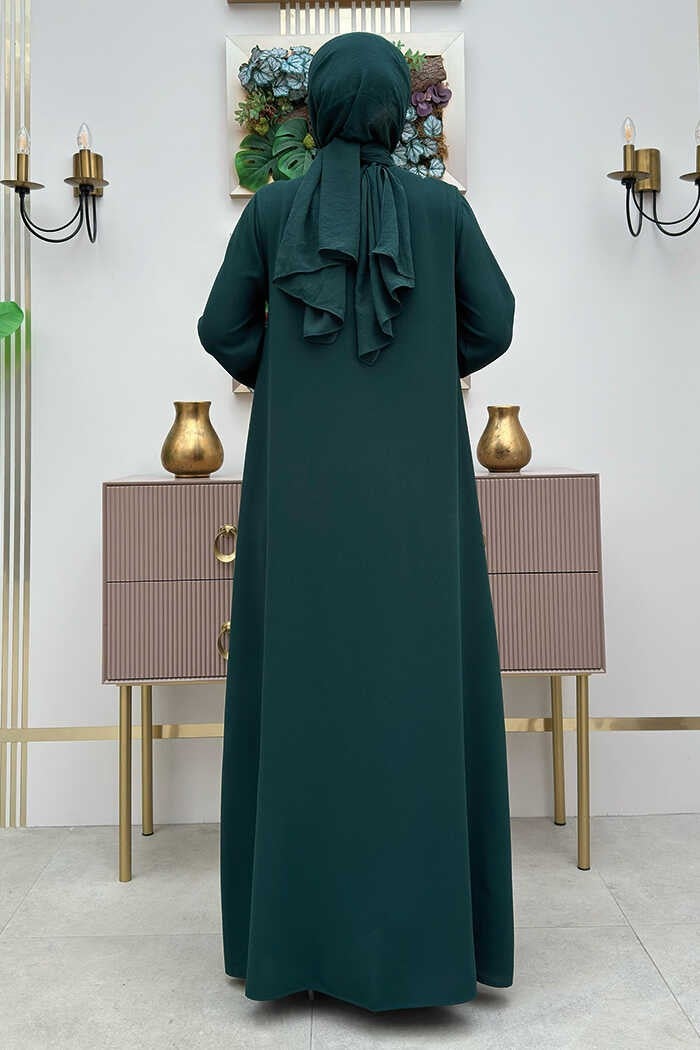 Bym Fashion Sequined Vest Dress Set 8498 Emerald - Image 2