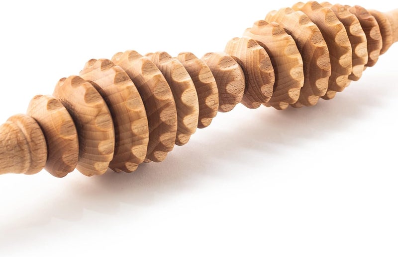 Tuuli Accessories  Oval Wooden Massage Roller MultiFunctional Body Roller for Cellulite Muscle Tension and Skin Health Support Natural Massager for Women and Men - Image 2