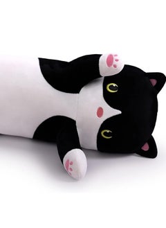 MAGIC VAULT Cat Stuffed Animal Plush Pillow – Cute Long Cat Body Pillow, Soft Kitten Plush Toy, Cat Stuffed Animal for Kids, Girlfriend Gift, Cozy Decorative Throw Pillow (50CM, Black)  - Image 2
