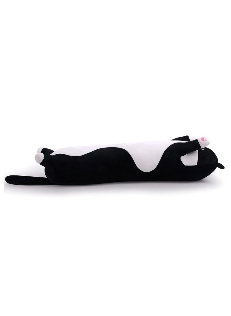 MAGIC VAULT Cat Stuffed Animal Plush Pillow – Cute Long Cat Body Pillow, Soft Kitten Plush Toy, Cat Stuffed Animal for Kids, Girlfriend Gift, Cozy Decorative Throw Pillow (50CM, Black)  - Image 4