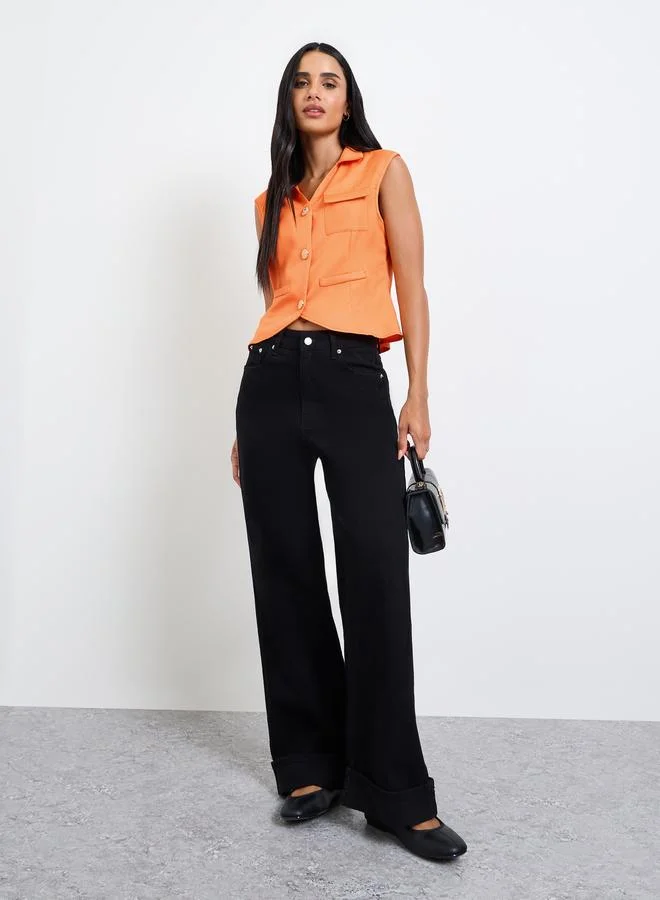 تايك تو Orange Sleeveless Waistcoat