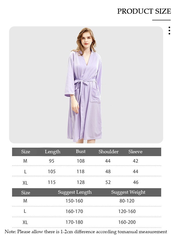 DUNISO رداء نسائي خفيف الوزن ناعم كيمونو رداء للاسترخاء مع جيوب جانبية وأكمام طويلة، رداء نوم، رداء سبا، ثوب نوم للنساء، رداء حمام مائي، رداء وصيفة العروس، رداء الخريف - Image 2