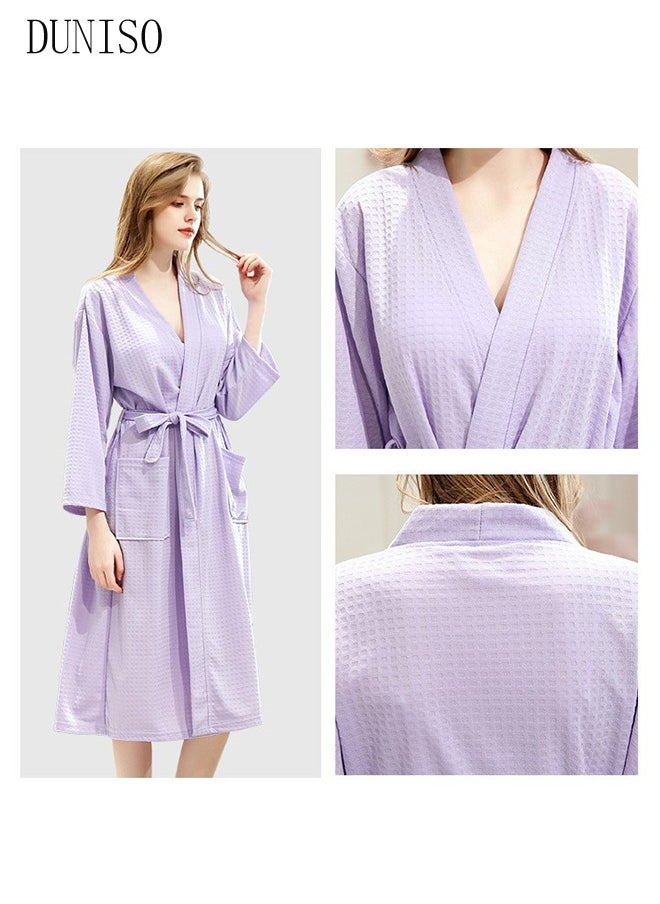 DUNISO - Women's Robe Lightweight Soft Kimono Robes Loungewear with Long Sleeve Side Pockets Sleepwear Spa Robe Nightwear Nightgown Women Water Bathrobe Bridesmaid Robes Dressing Gown Autumn Robe - Image 1