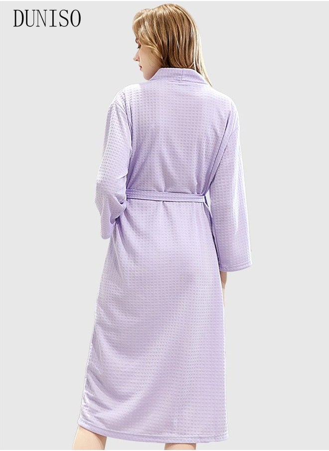 DUNISO - Women's Robe Lightweight Soft Kimono Robes Loungewear with Long Sleeve Side Pockets Sleepwear Spa Robe Nightwear Nightgown Women Water Bathrobe Bridesmaid Robes Dressing Gown Autumn Robe - Image 1