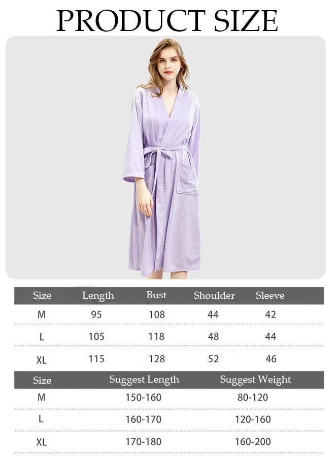 DUNISO - Women's Robe Lightweight Soft Kimono Robes Loungewear with Long Sleeve Side Pockets Sleepwear Spa Robe Nightwear Nightgown Women Water Bathrobe Bridesmaid Robes Dressing Gown Autumn Robe - Image 1