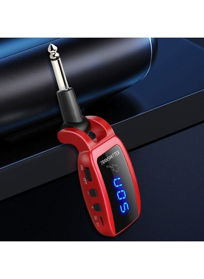 Generic Pick Up Wireless Guitar System Rechargeable Guitar Transmitter Receiver Set Electric Guitar Bass Pick Up (Red)  - Image 5
