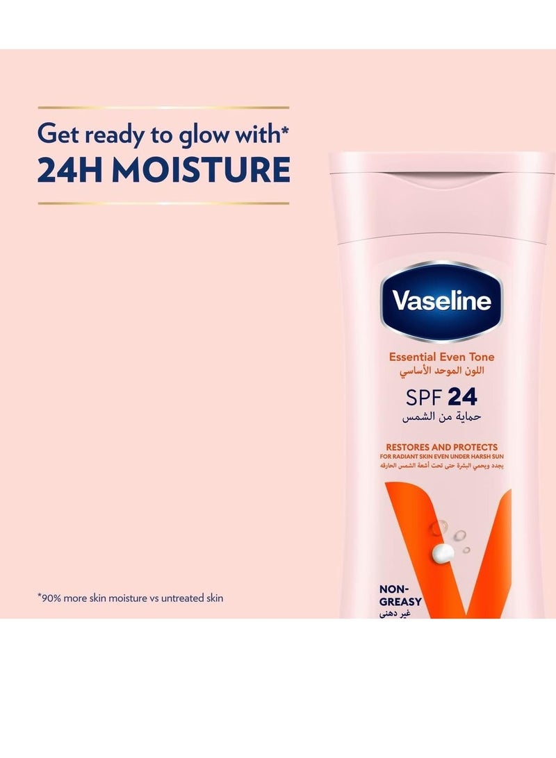 Vaseline Essential Even Tone Body Lotion, SPF 24 for glowing skin that's protected against sun damage, 200ml - Image 3