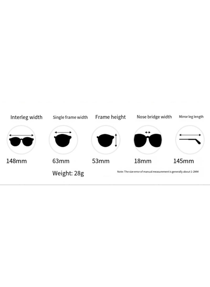 general Super cool men and women's high-end driving sunglasses, aviator sunglasses for driving, large frame frog mirror, big face sun glasses - Image 5