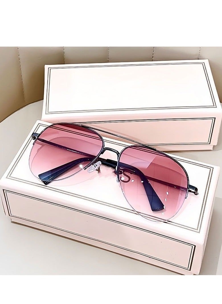 general Super cool men and women's high-end driving sunglasses, aviator sunglasses for driving, large frame frog mirror, big face sun glasses - Image 1