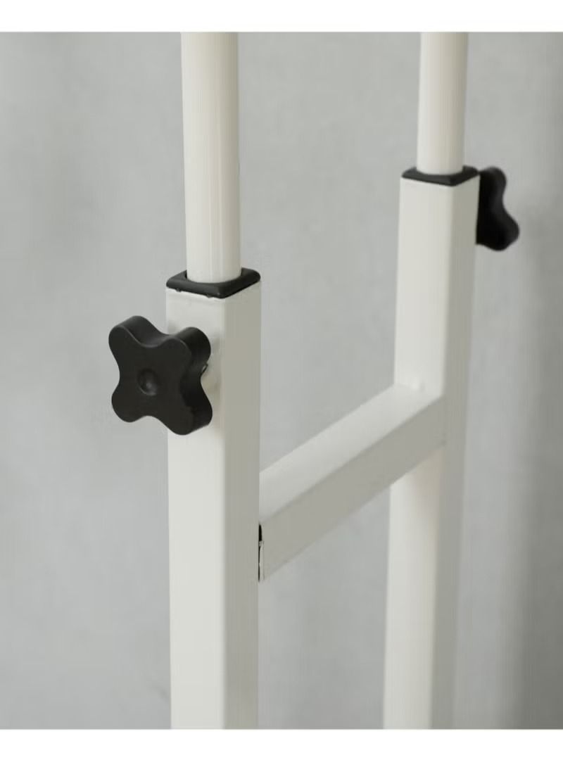 AGD Adjustable Height Kids Study Desk with Hutch Bookshelf White - Image 2