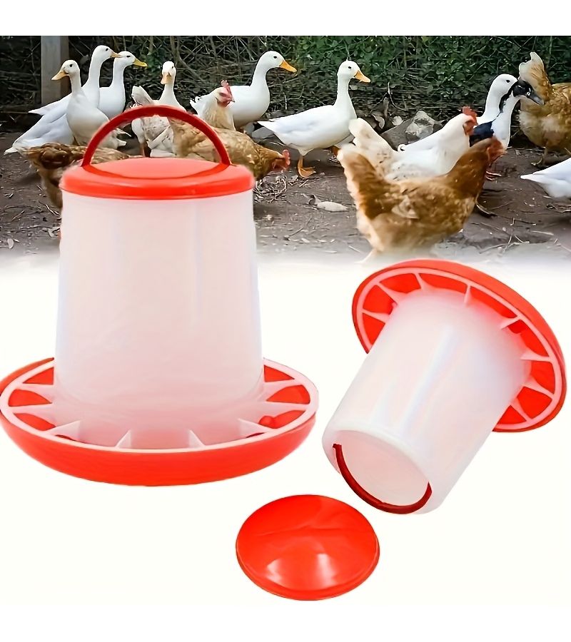 Automatic Chicken Feeder And Waterer Set 2 Piece Plastic No Batteries Needed - Image 4