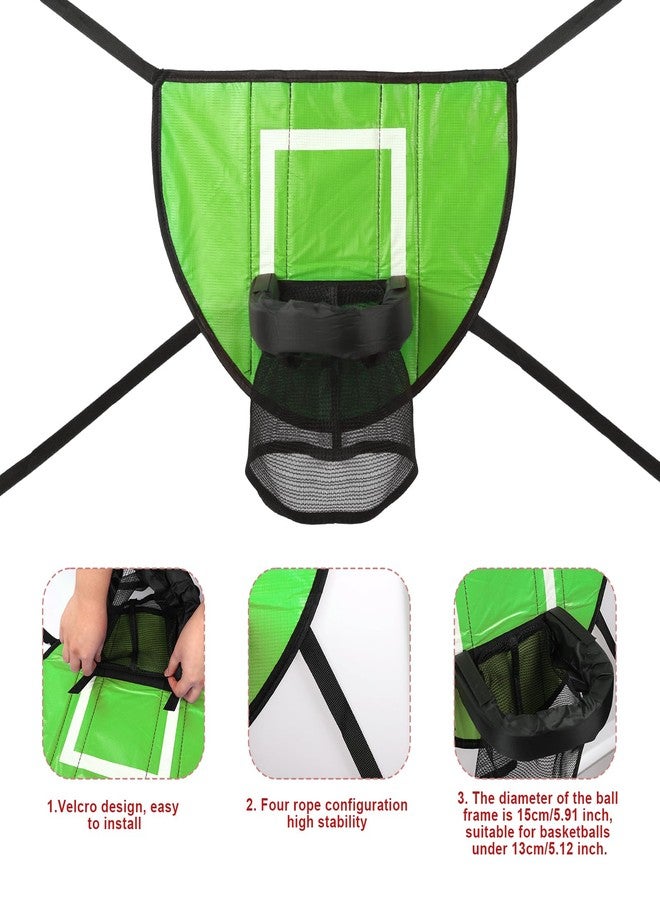 lasuroa Trampoline Basketball Hoop with 3 Basketballs & Pump, Mini Basketball Hoop for Kids Waterproof Basketball Goal Soft Basketball Game Set Attachment for All Ages Basketball Lovers (Green) - Image 4