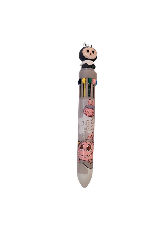 LABUBU 3 Pens Pack - Labubu Multi-Colored ink Cute Cartoon Design Pen - Creativity and Fun in One Pen -Purple Yellow Gray - Image 4