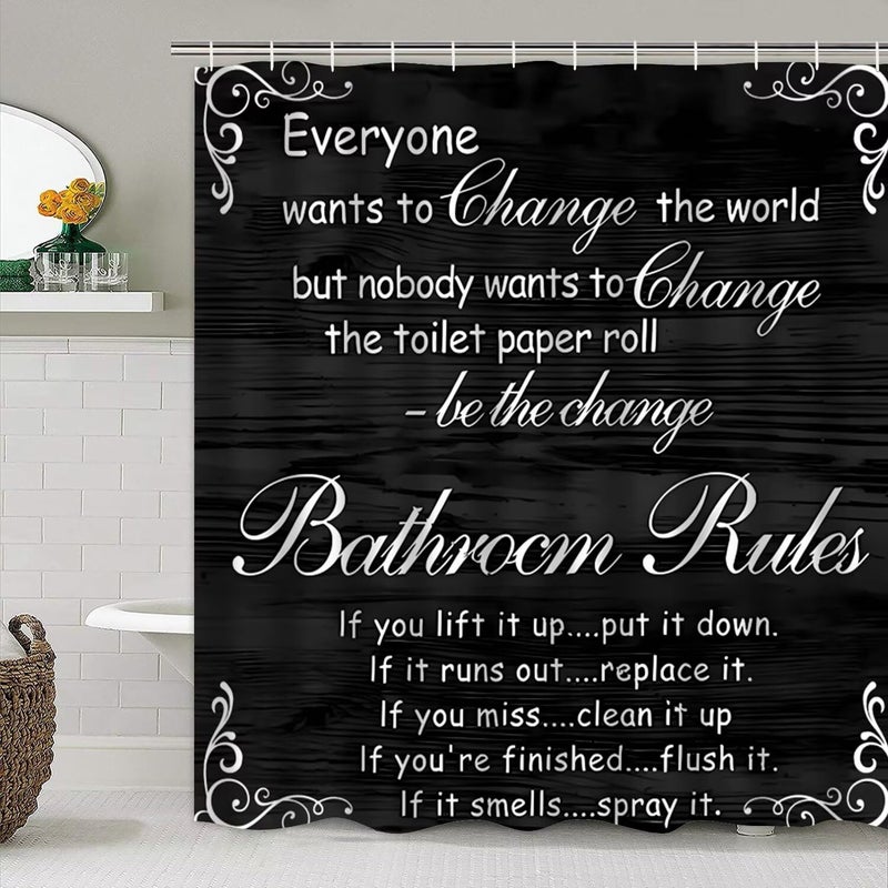 AZHM Black Spellbook Shower Curtain Set Home Bathroom Set with Shower Curtain and Rugs and Accessories Bathroom Decor - Image 5