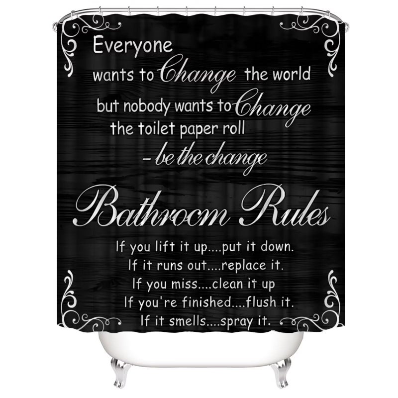 AZHM Black Spellbook Shower Curtain Set Home Bathroom Set with Shower Curtain and Rugs and Accessories Bathroom Decor - Image 2