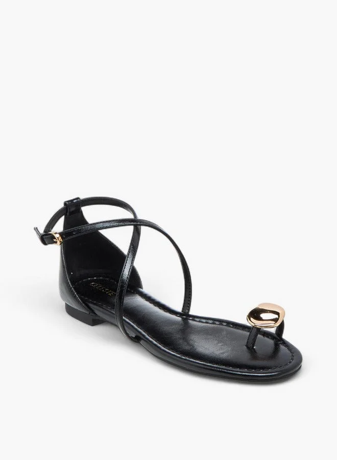 Celeste Women's Printed Cross Strap Sandals with Buckle Closure