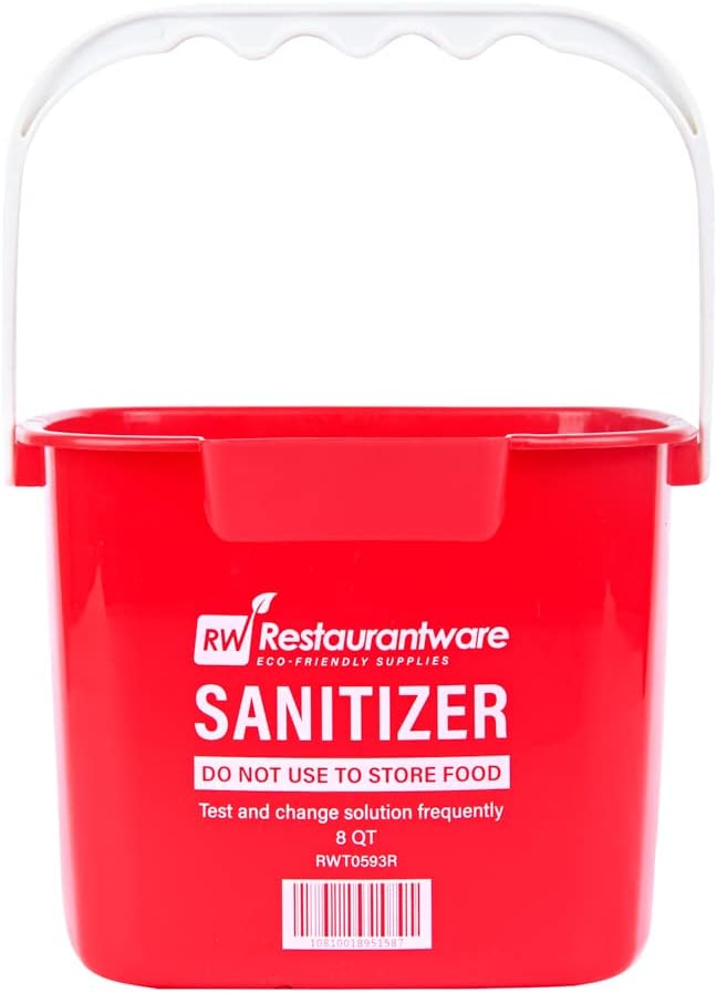 Restaurantware RW Clean 8 Quart Cleaning Bucket 1 Detergent Square Bucket  With Measurements BuiltIn Spout And Handle Red Plastic Utility Bucket For Home Or Commercial Use - Image 2