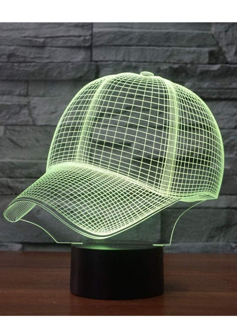 althiqahkey New 3D Illusion Lamp Christmas Gift Multicolor Night Light Bedside Table Lamp  16Color Dimmable with Remote Smart Touch Christmas and Bi   Color  Baseball Cap  - Image 3
