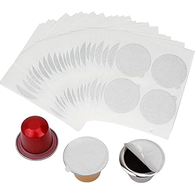 MAKINGTEC Aluminum Foils Lids Aluminum Espresso Lids Foil Seals Stickers For Reusable Espresso Capsules Refillable Coffee Pods Stainless Steel Cups Filters For Nespresso Original Line Machines 100 Pcs - Image 1