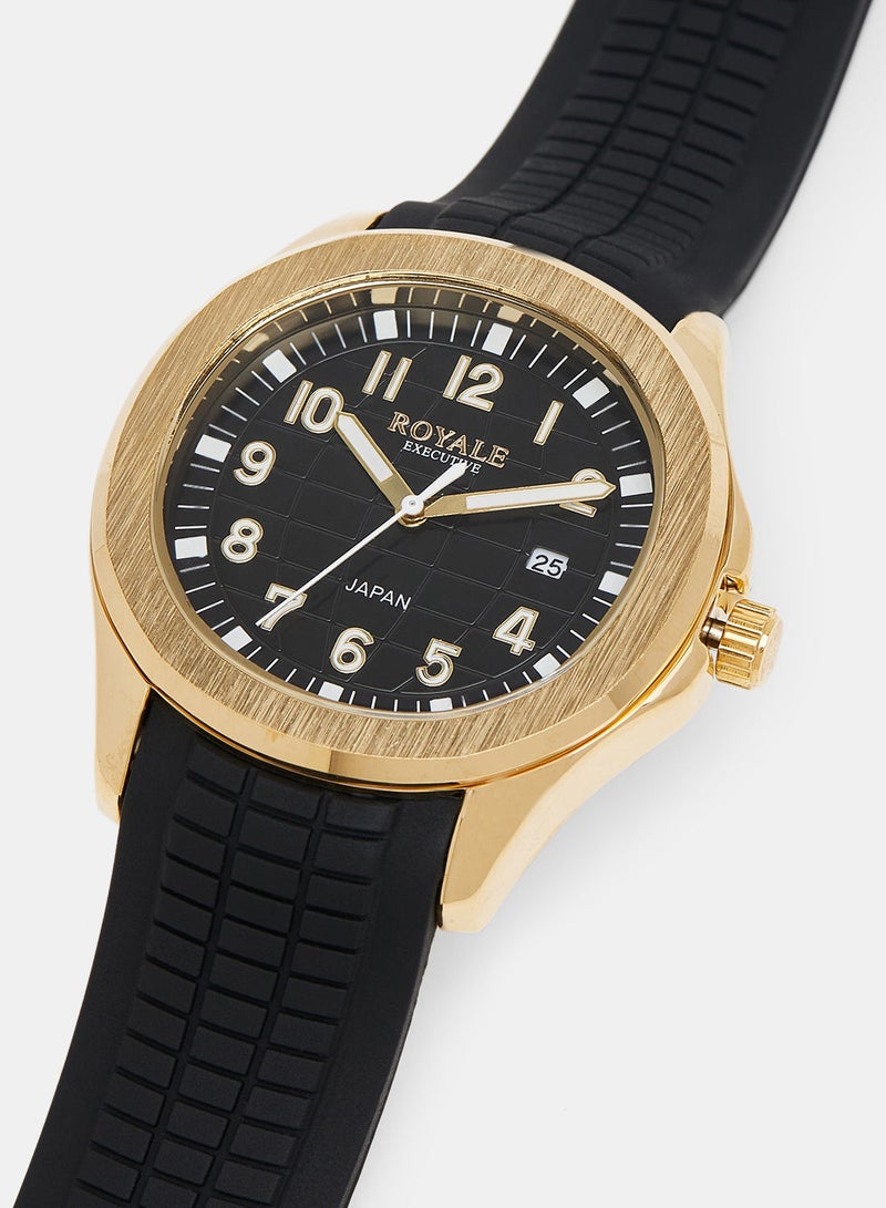 Royale Executive Men's Classic Rubber Strap Watch - Image 3