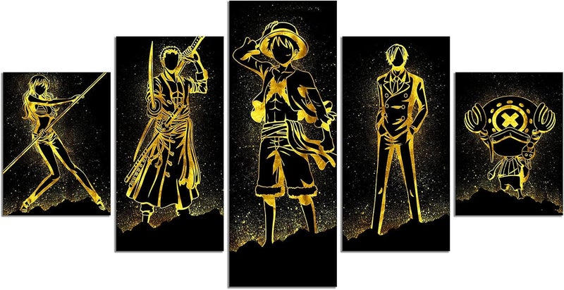KAIWALK Anime One Piece Poster The Straw Hat Pirates Print on Canvas Painting Wall Art for Living Room Decor Boy Gift (Unframed, Q-One piece 3) - Image 1