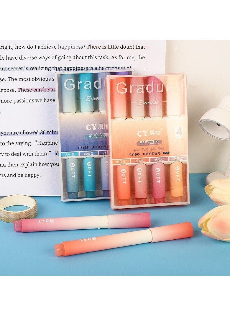 Generic Four-piece highlighter set, assorted colors, biblical highlighters and pens without bleed, aesthetic highlighters with soft chisel tips, cute highlighters, bible study supplies and aesthetic school supplies  - Image 4