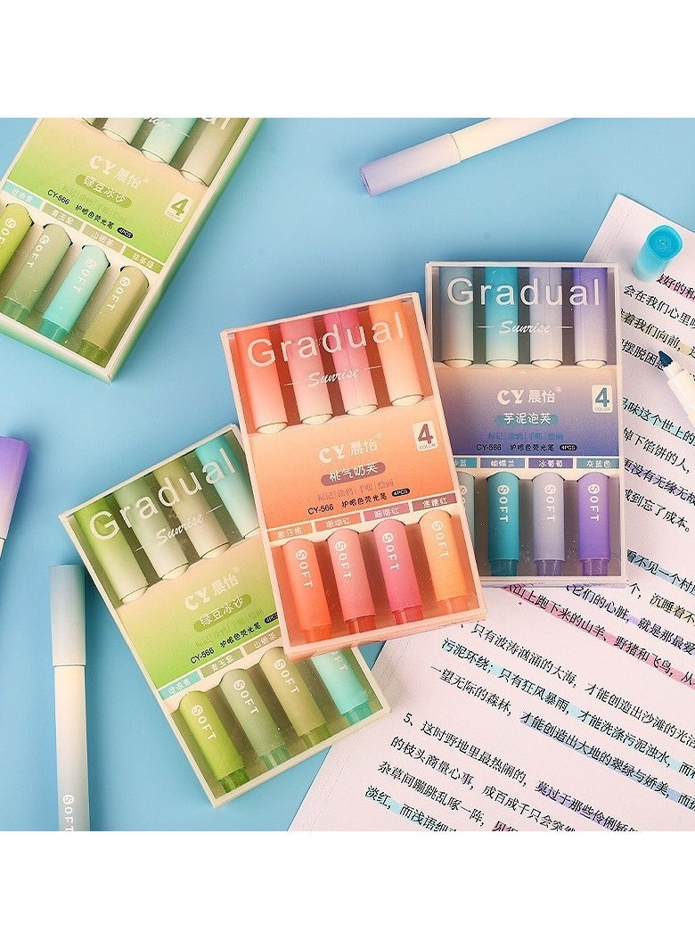 Generic Four-piece highlighter set, assorted colors, biblical highlighters and pens without bleed, aesthetic highlighters with soft chisel tips, cute highlighters, bible study supplies and aesthetic school supplies  - Image 2