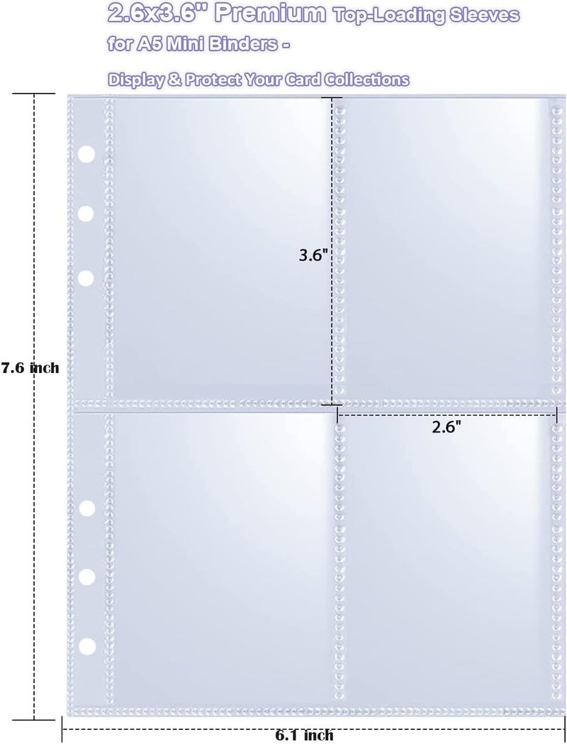 40 قطعة - 320 جيبًا أغطية مجلدات A5 (2.5"x3.5") - صفحات واقية لبطاقات كيبوب مزدوجة الوجه بأربعة جيوب - أغطية بطاقات تداول فائقة الوضوح لبطاقات الألعاب والمقتنيات وبطاقات التداول - Image 2