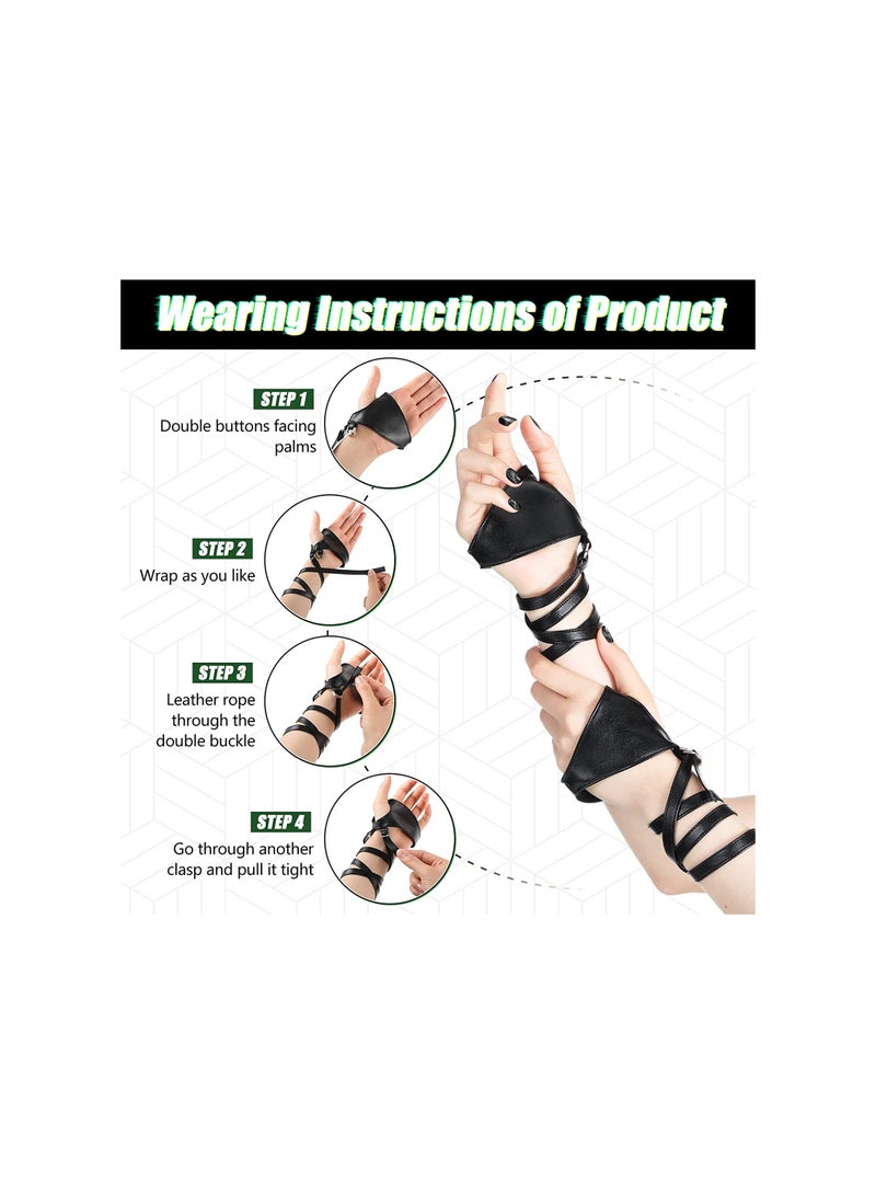 SYOSI 80s Fishnet Gloves for Women and Girls in Theme Party Costume Accessories Black Punk Goth Lady Disco Dance Costume Fingerless Mesh Fancy Dress Accessory Accessoriess - Image 4