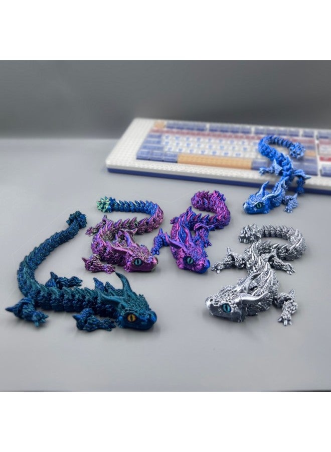 3d Printing Toys Scale Armour Dragon Horn Dragon Joint Movable Simulation Animal Model Toy Ornaments Direct Sales-Color:Silk Green-Specification:24cm Scale Armored Dragon - Image 3