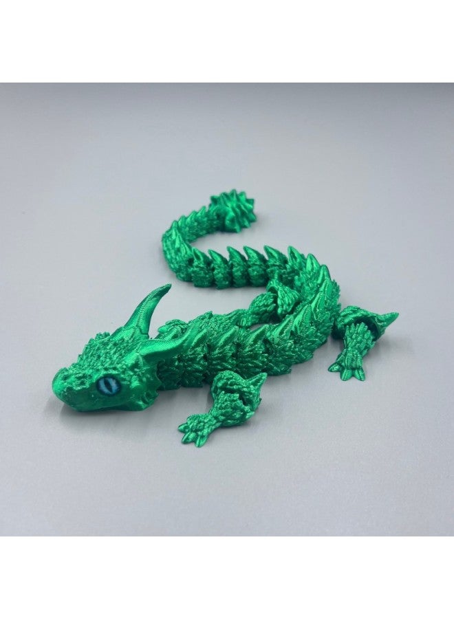 3d Printing Toys Scale Armour Dragon Horn Dragon Joint Movable Simulation Animal Model Toy Ornaments Direct Sales-Color:Silk Green-Specification:24cm Scale Armored Dragon - Image 1