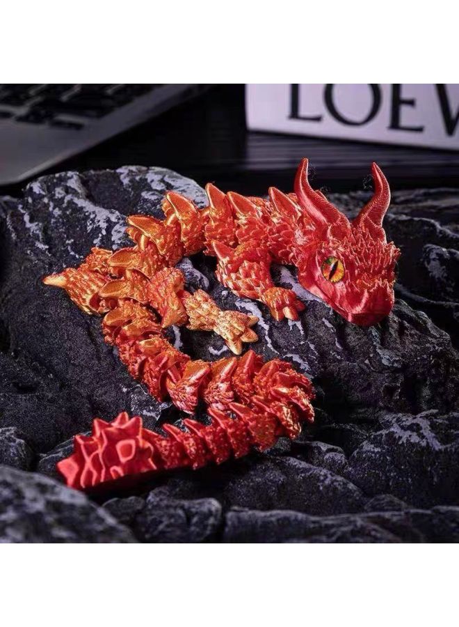 3d Printing Toys Scale Armour Dragon Horn Dragon Joint Movable Simulation Animal Model Toy Ornaments Direct Sales-Color:Silk Green-Specification:24cm Scale Armored Dragon - Image 5