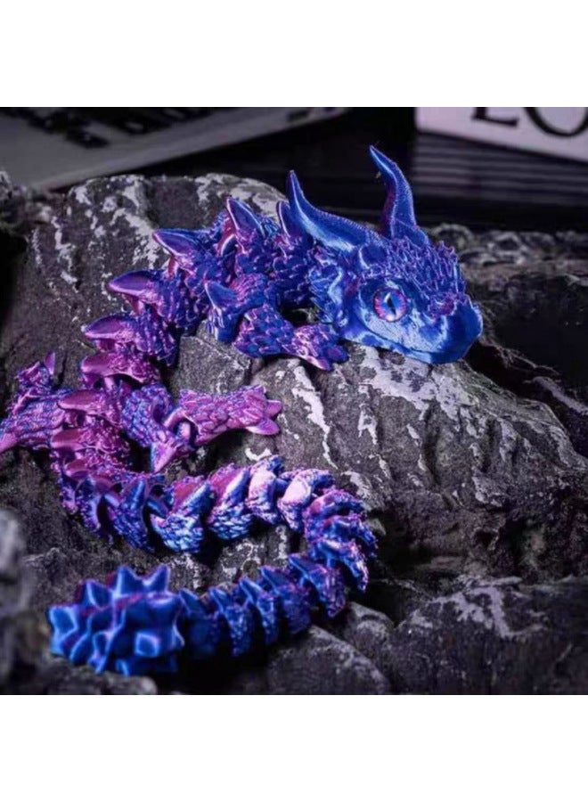 3d Printing Toys Scale Armour Dragon Horn Dragon Joint Movable Simulation Animal Model Toy Ornaments Direct Sales-Color:Silk Green-Specification:24cm Scale Armored Dragon - Image 4