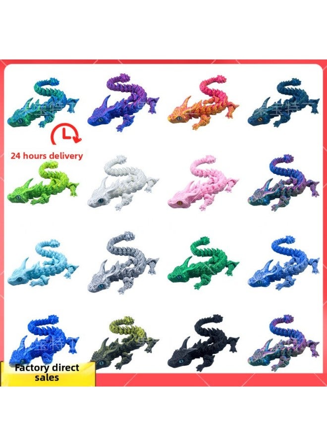 3d Printing Toys Scale Armour Dragon Horn Dragon Joint Movable Simulation Animal Model Toy Ornaments Direct Sales-Color:Silk Green-Specification:24cm Scale Armored Dragon - Image 2