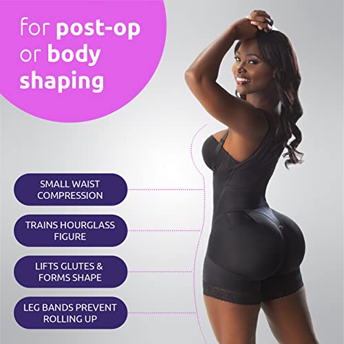 Snatched Body Tummy Control Shapewear Bodysuit | Stage 2 Faja Short Leg | Fajas Colombianas for Post-Op BBL Black XL - Image 4