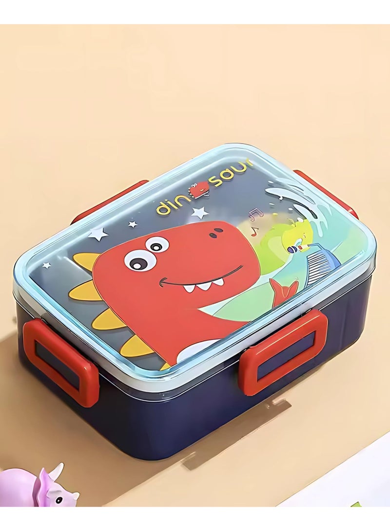 Twisoo Bento Stainless Steel Lunch Box BPA Free Leakproof With Soup Bowl - Lunch Box For Girls - Kids Lunch Box For School - Back to School Lunch Boxes Spill proof Clip Lock 600ml (Dinosaur) - Image 2