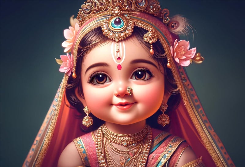 Anaadi Radha Rani Photo Poster Without Frame for Home Office Decoration 12x18 Inch Design 11 - Image 1