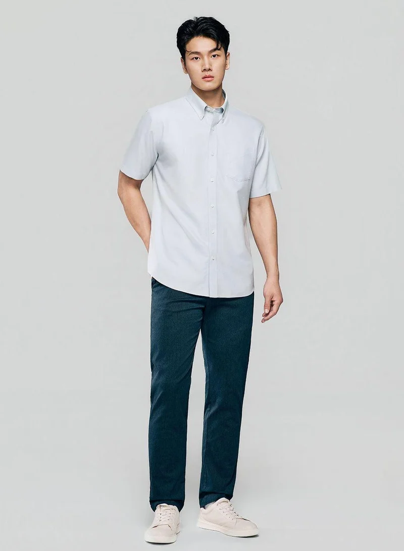 Giordano  Men’s Regular Fit Wrinkle‑Free Short Sleeve Oxford Shirt for Men | Best Price UAE