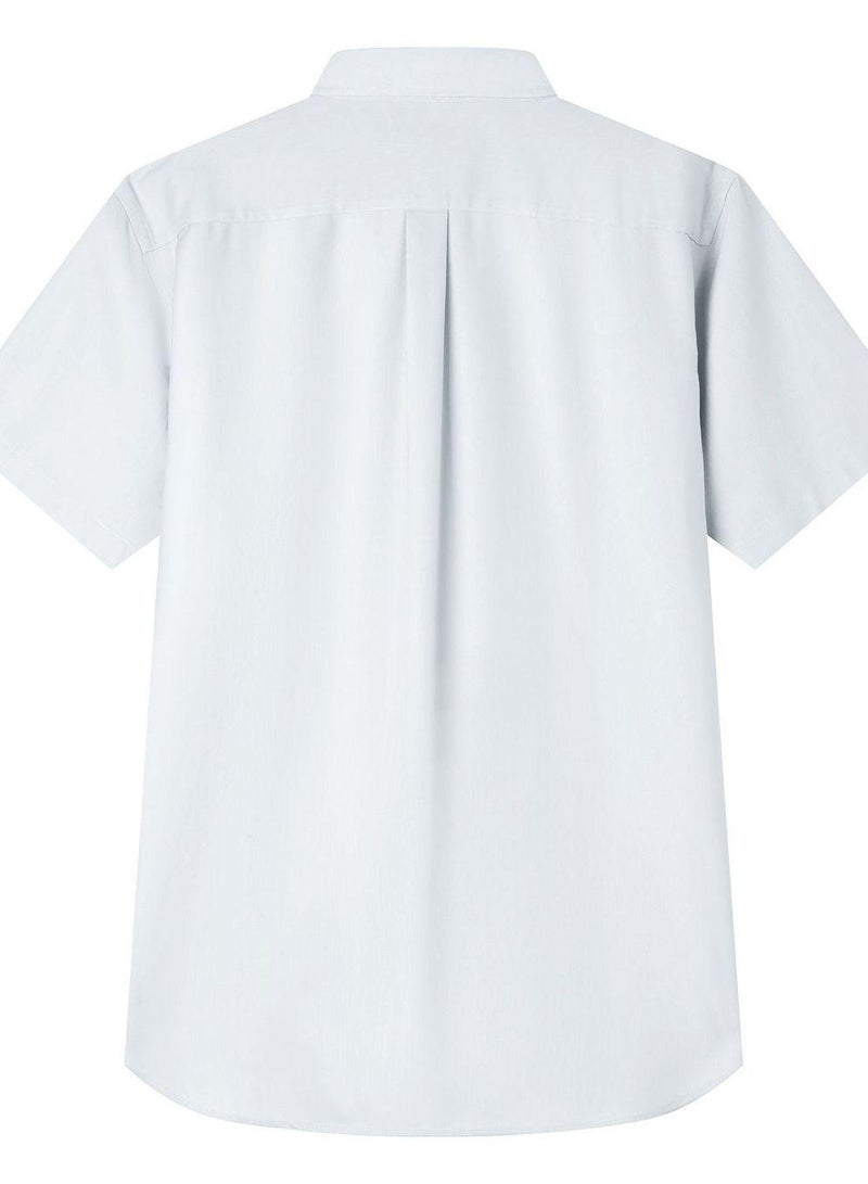 GIORDANO Men’s Regular Fit Wrinkle‑Free Short Sleeve Oxford Shirt - Image 4