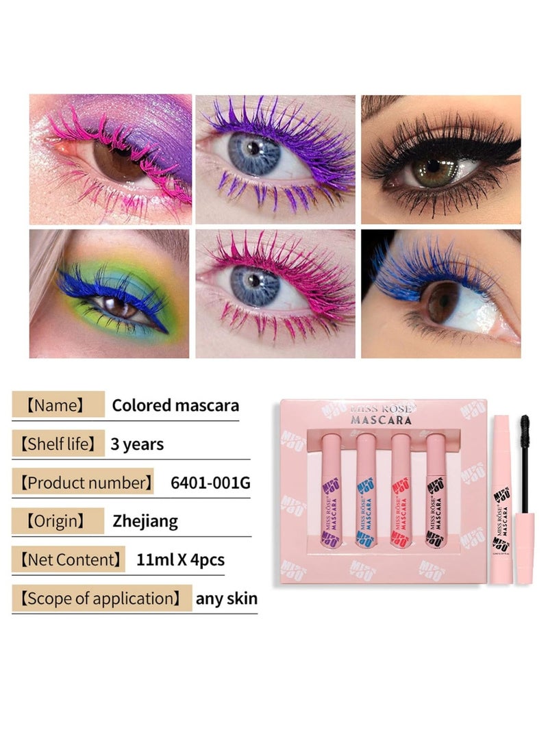 SYOSI Long Lasting Smudge-Proof Lash Sensational Mascara, FantasyDay 4 Pcs 0.39 Fl Oz Washable Volumizing Lengthening Defining Curling Eyelash Makeup Set - Lift Separate Eye Lashes False Lash Effect Mascara - Image 5