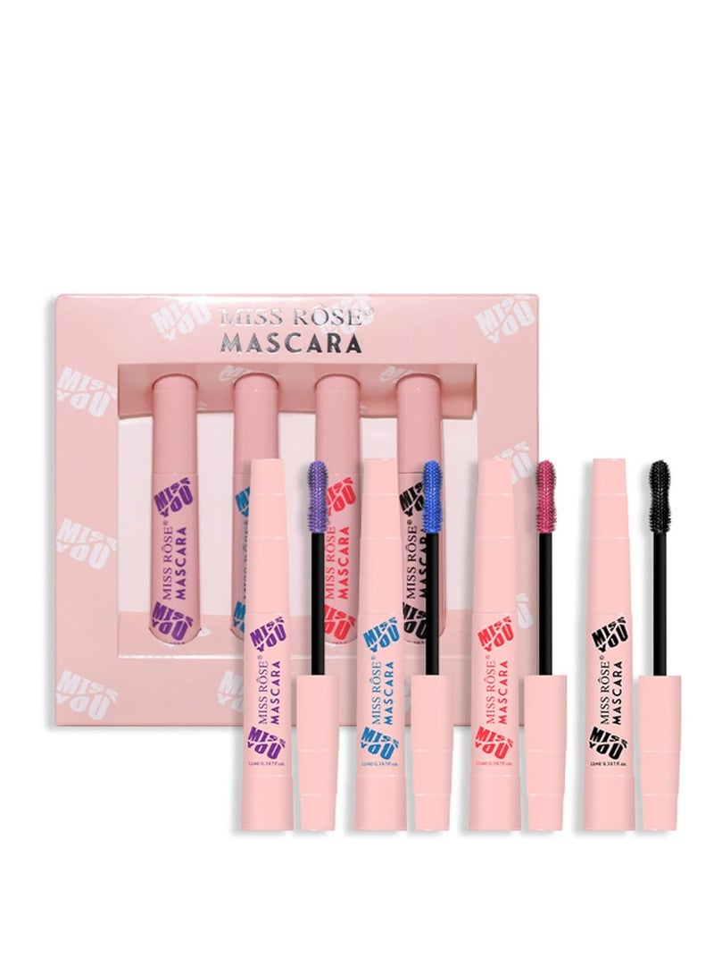 SYOSI Long Lasting Smudge-Proof Lash Sensational Mascara, FantasyDay 4 Pcs 0.39 Fl Oz Washable Volumizing Lengthening Defining Curling Eyelash Makeup Set - Lift Separate Eye Lashes False Lash Effect Mascara - Image 1