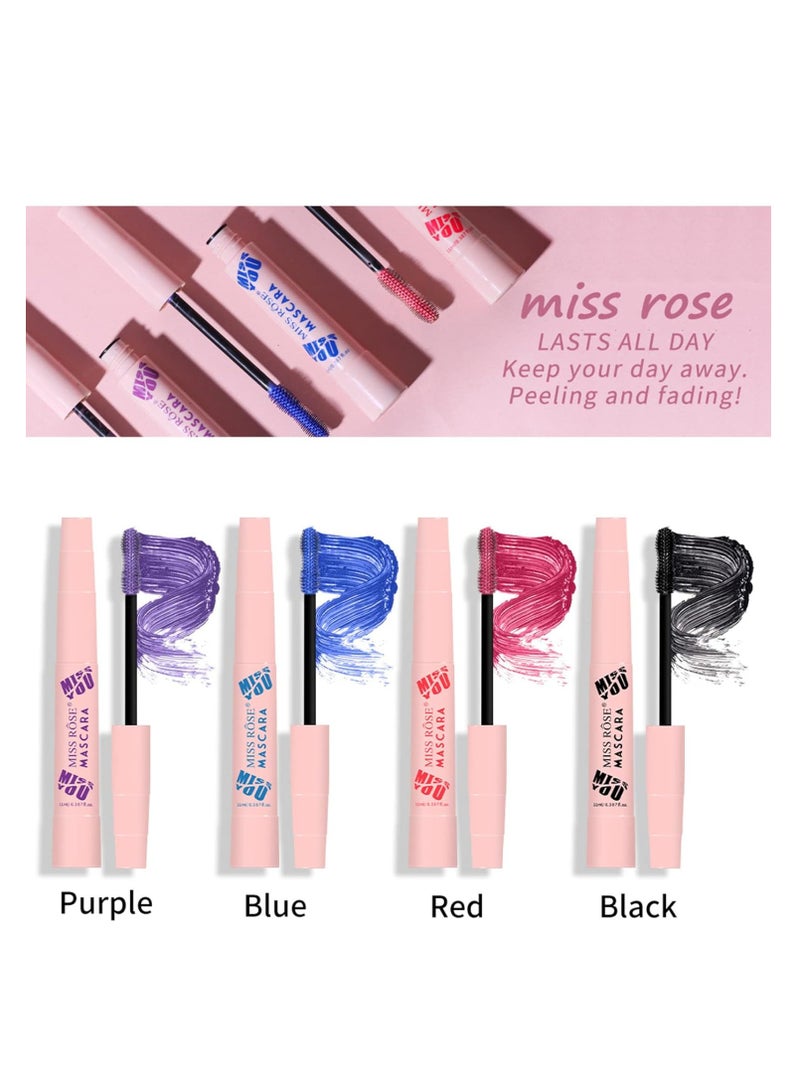SYOSI Long Lasting Smudge-Proof Lash Sensational Mascara, FantasyDay 4 Pcs 0.39 Fl Oz Washable Volumizing Lengthening Defining Curling Eyelash Makeup Set - Lift Separate Eye Lashes False Lash Effect Mascara - Image 4