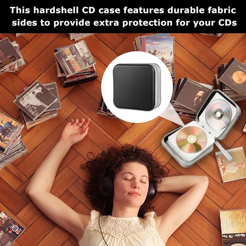 squishy CD Cover Pouch, 40 Capacity Disc Holder for Music Collectors and DJs, Compact DVD Case for Organizing Home Media Collections, Storage Solution for CDs and DVDs, Black - Image 3