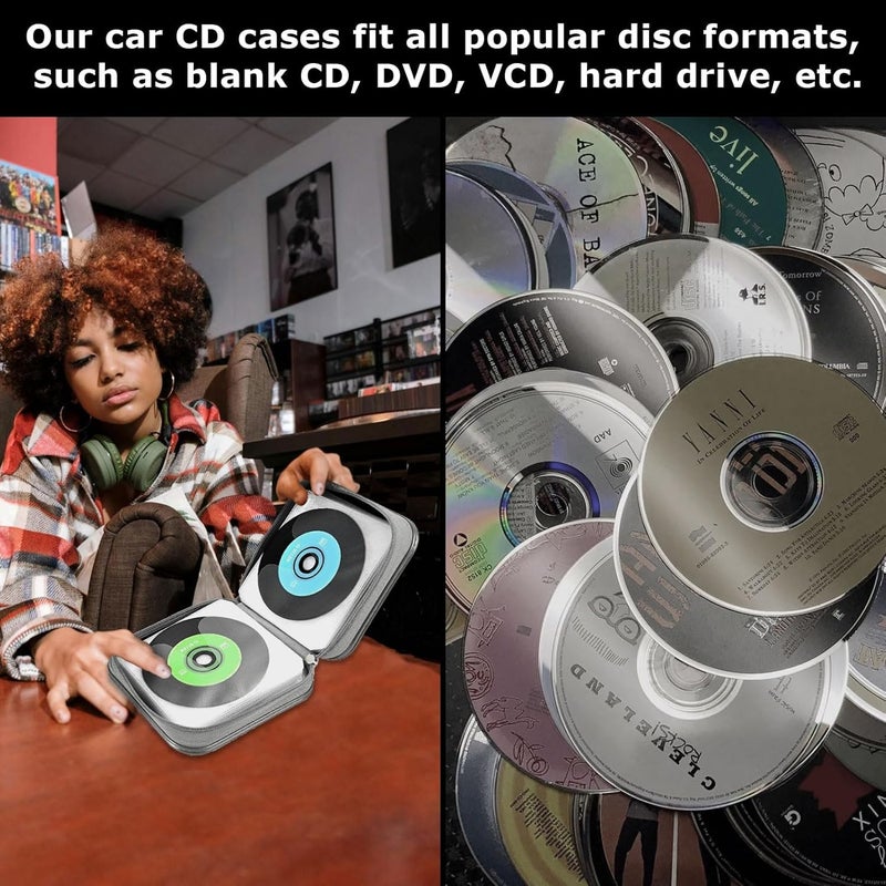 squishy CD Cover Pouch, 40 Capacity Disc Holder for Music Collectors and DJs, Compact DVD Case for Organizing Home Media Collections, Storage Solution for CDs and DVDs, Black - Image 4